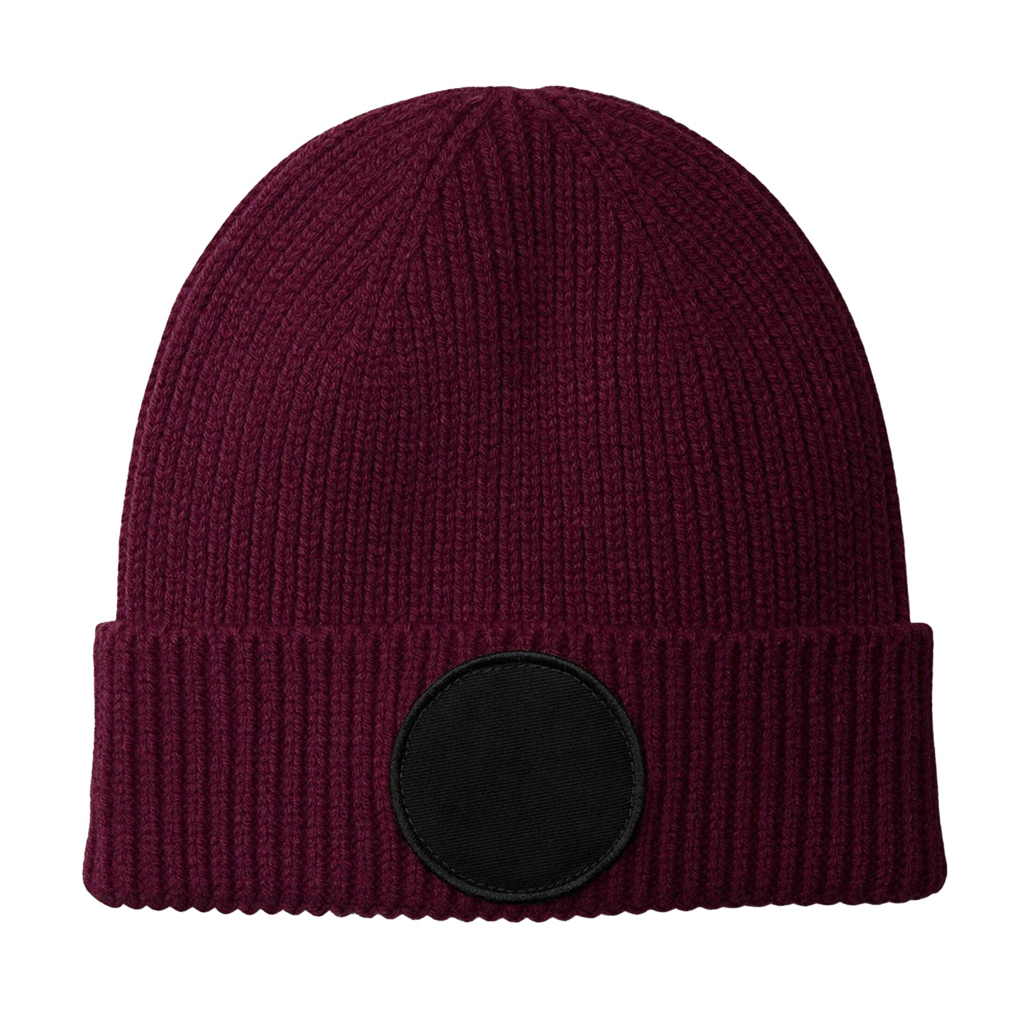 Burgundy-Black - Back - Beechfield Unisex Adult Fashion Circular Patch Beanie