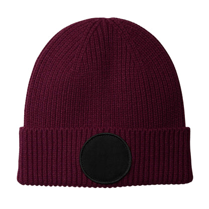 Burgundy-Black - Back - Beechfield Unisex Adult Fashion Circular Patch Beanie