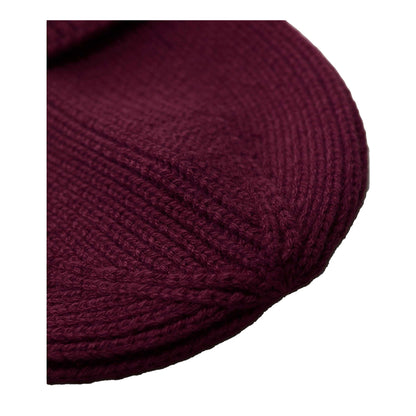 Burgundy-Black - Side - Beechfield Unisex Adult Fashion Circular Patch Beanie