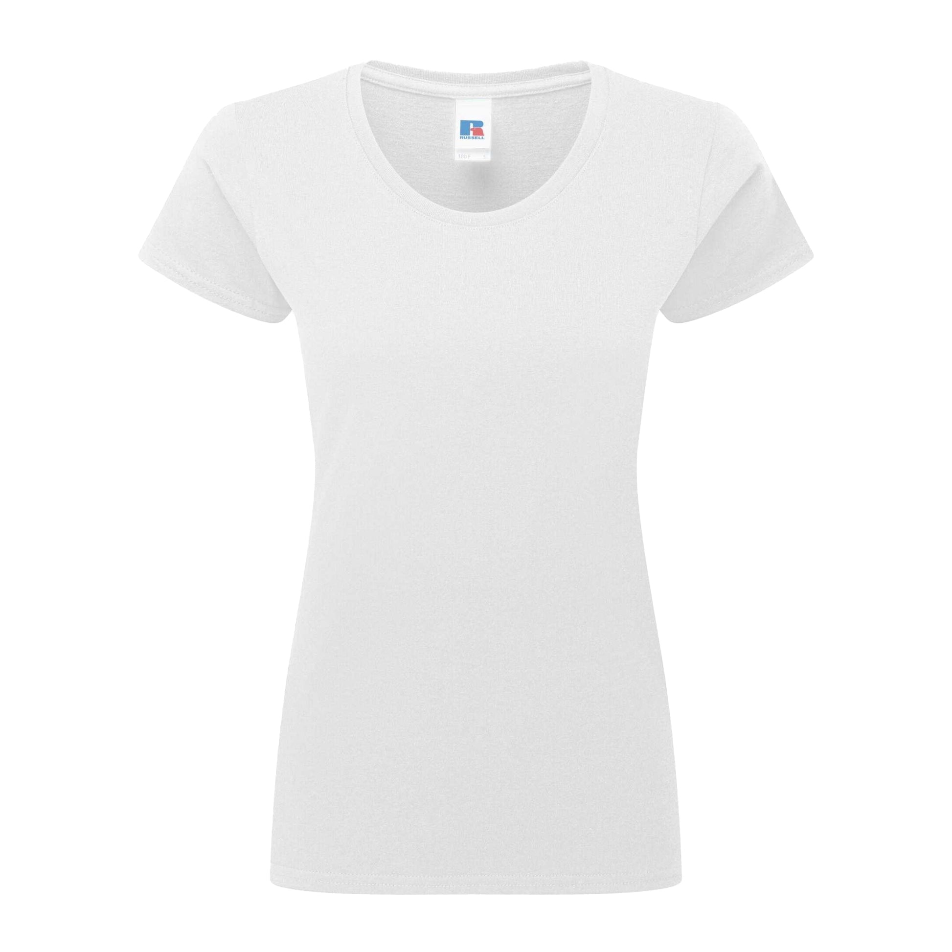 White - Front - Russell Womens-Ladies Authentic Classic T-Shirt