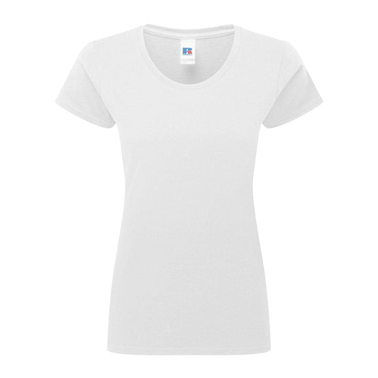 White - Front - Russell Womens-Ladies Authentic Classic T-Shirt