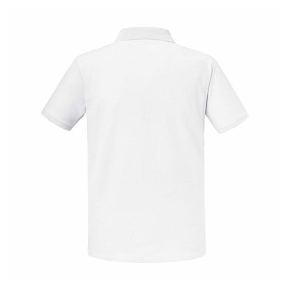 White - Back - Russell Unisex Adult Authentic Eco Polo Shirt