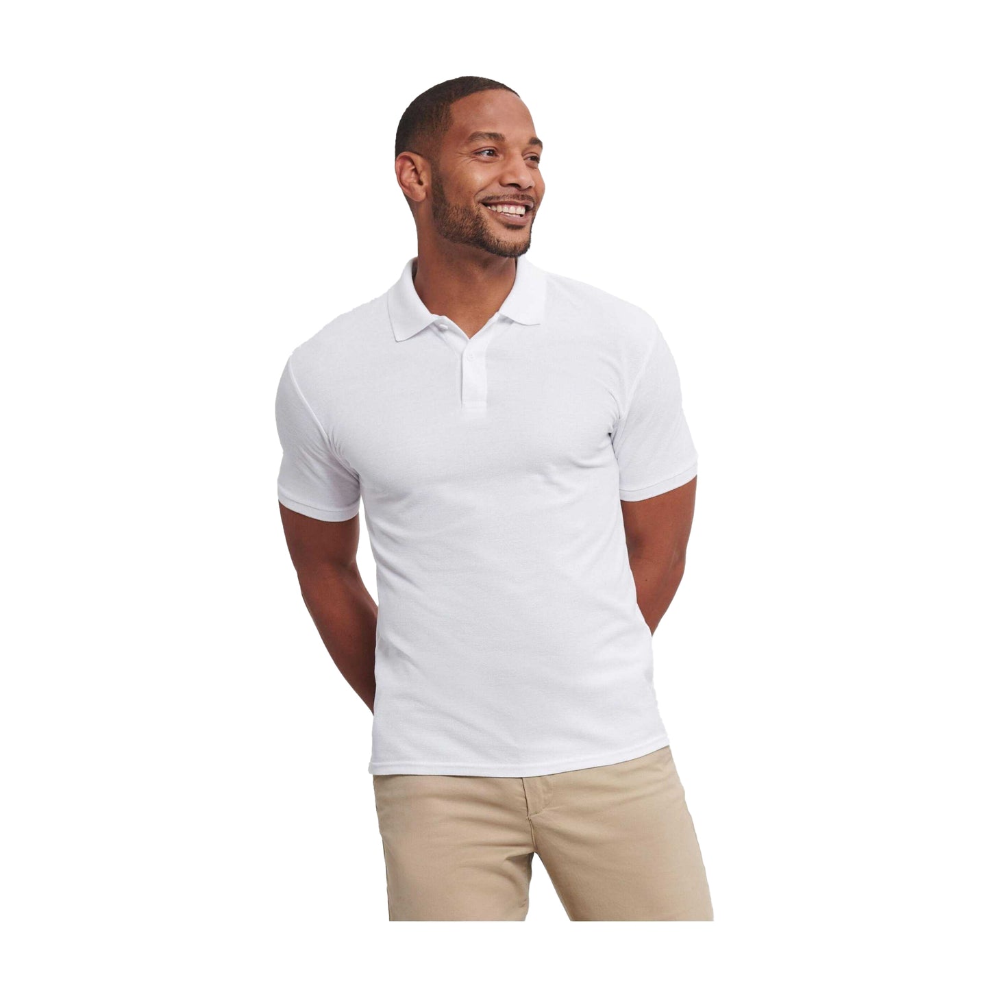 White - Lifestyle - Russell Unisex Adult Authentic Eco Polo Shirt