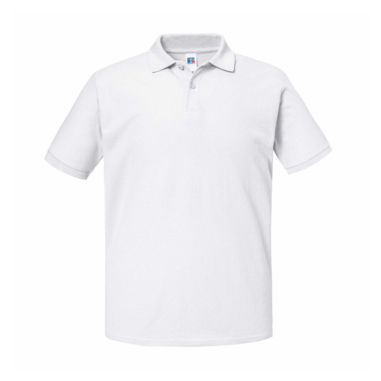 White - Front - Russell Unisex Adult Authentic Eco Polo Shirt