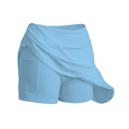 Dusky Blue - Back - Spiro Womens-Ladies Fitness Skort