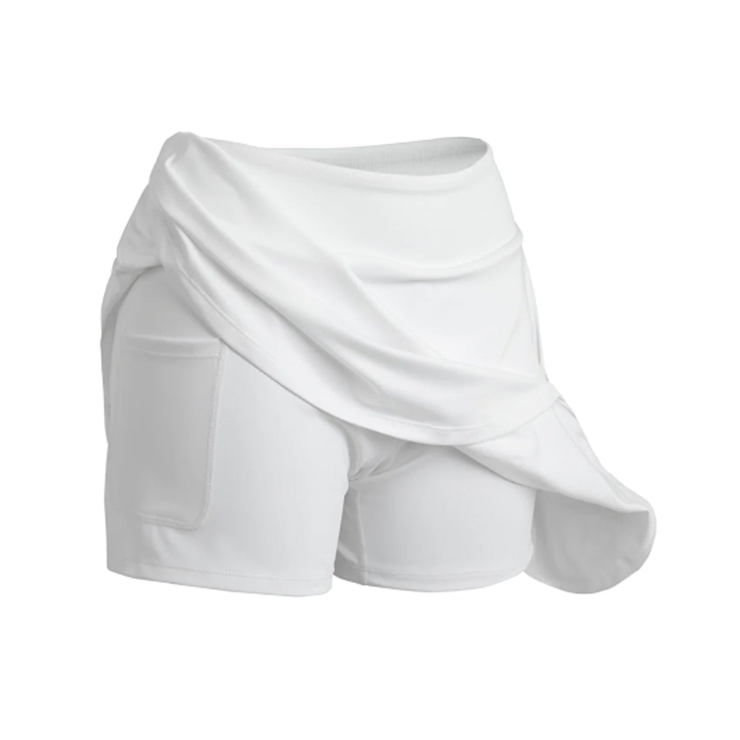 White - Back - Spiro Womens-Ladies Fitness Skort