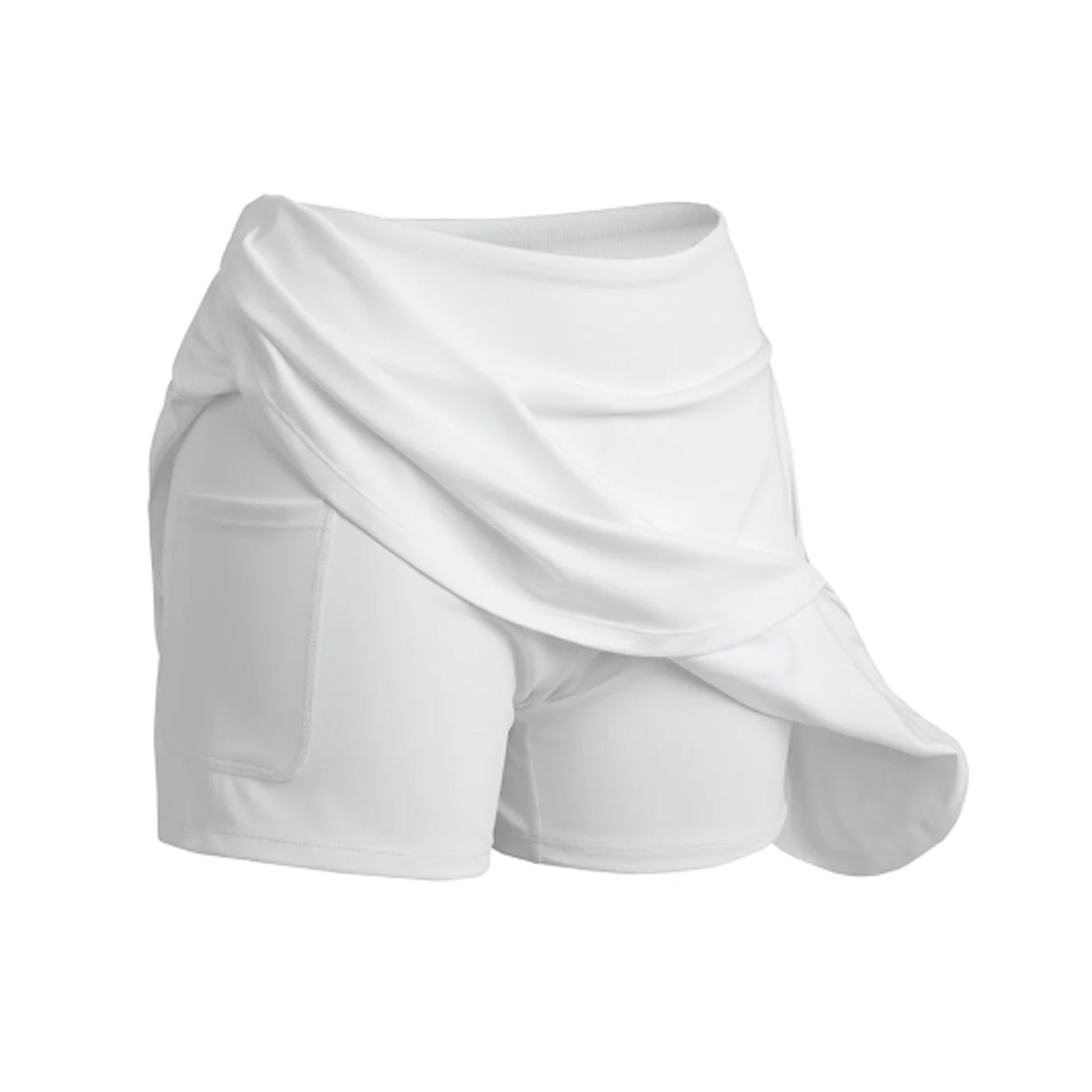 White - Back - Spiro Womens-Ladies Fitness Skort