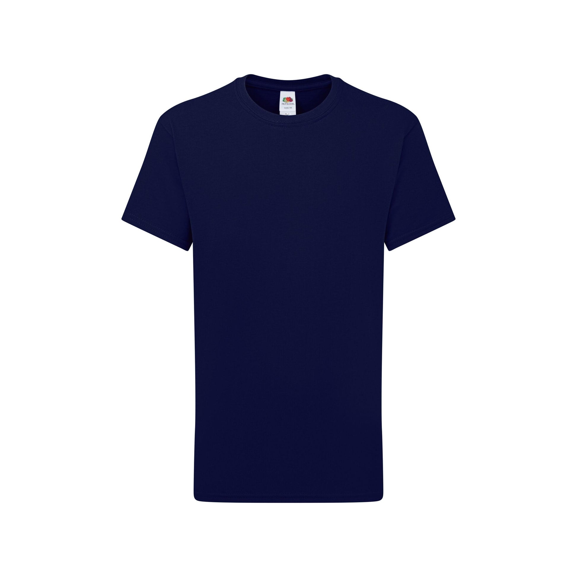 Deep Navy - Back - Fruit of the Loom Childrens-Kids Iconic 195 T-Shirt