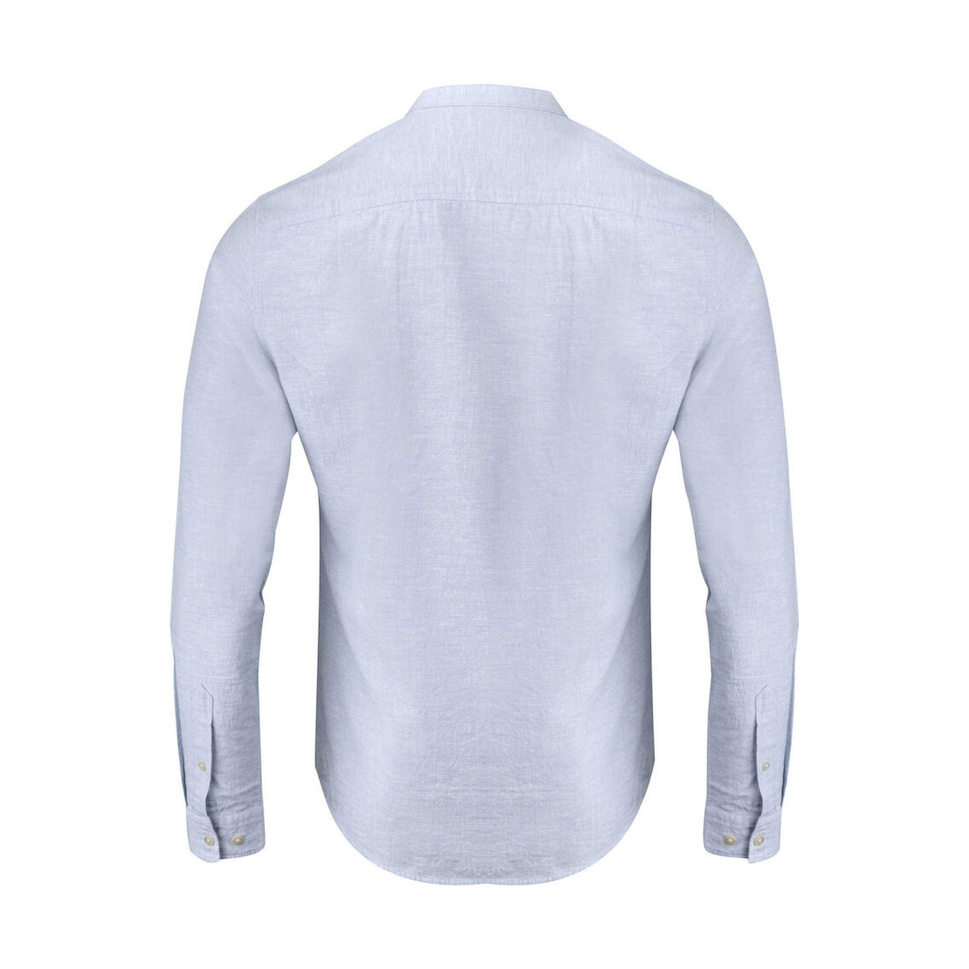 Light Blue - Back - James Harvest Mens Townsend Linen Blend Shirt