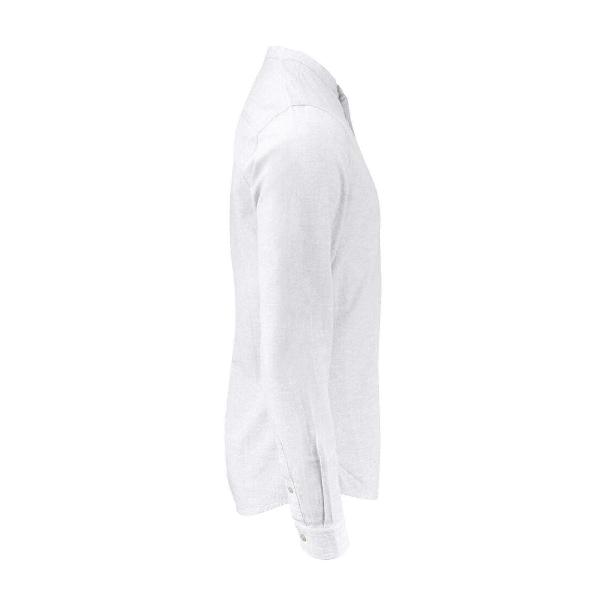 White - Lifestyle - James Harvest Mens Townsend Linen Blend Shirt