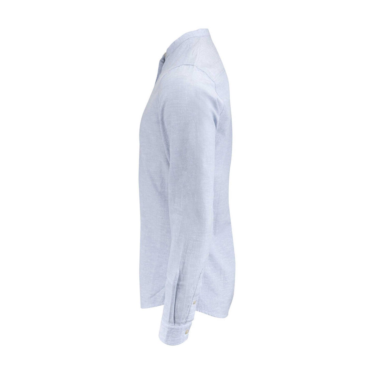 Light Blue - Side - James Harvest Mens Townsend Linen Blend Shirt