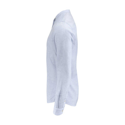 Light Blue - Side - James Harvest Mens Townsend Linen Blend Shirt