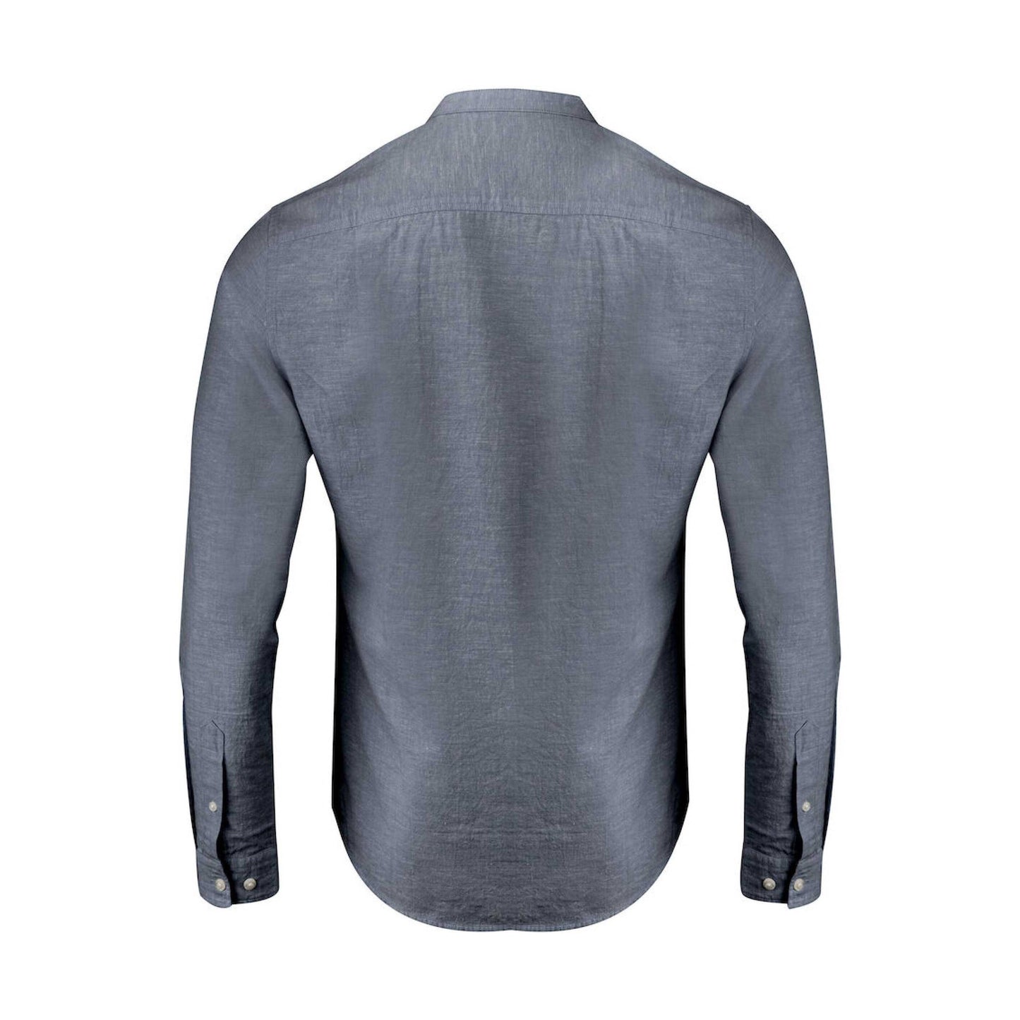 Navy - Back - James Harvest Mens Townsend Linen Blend Shirt