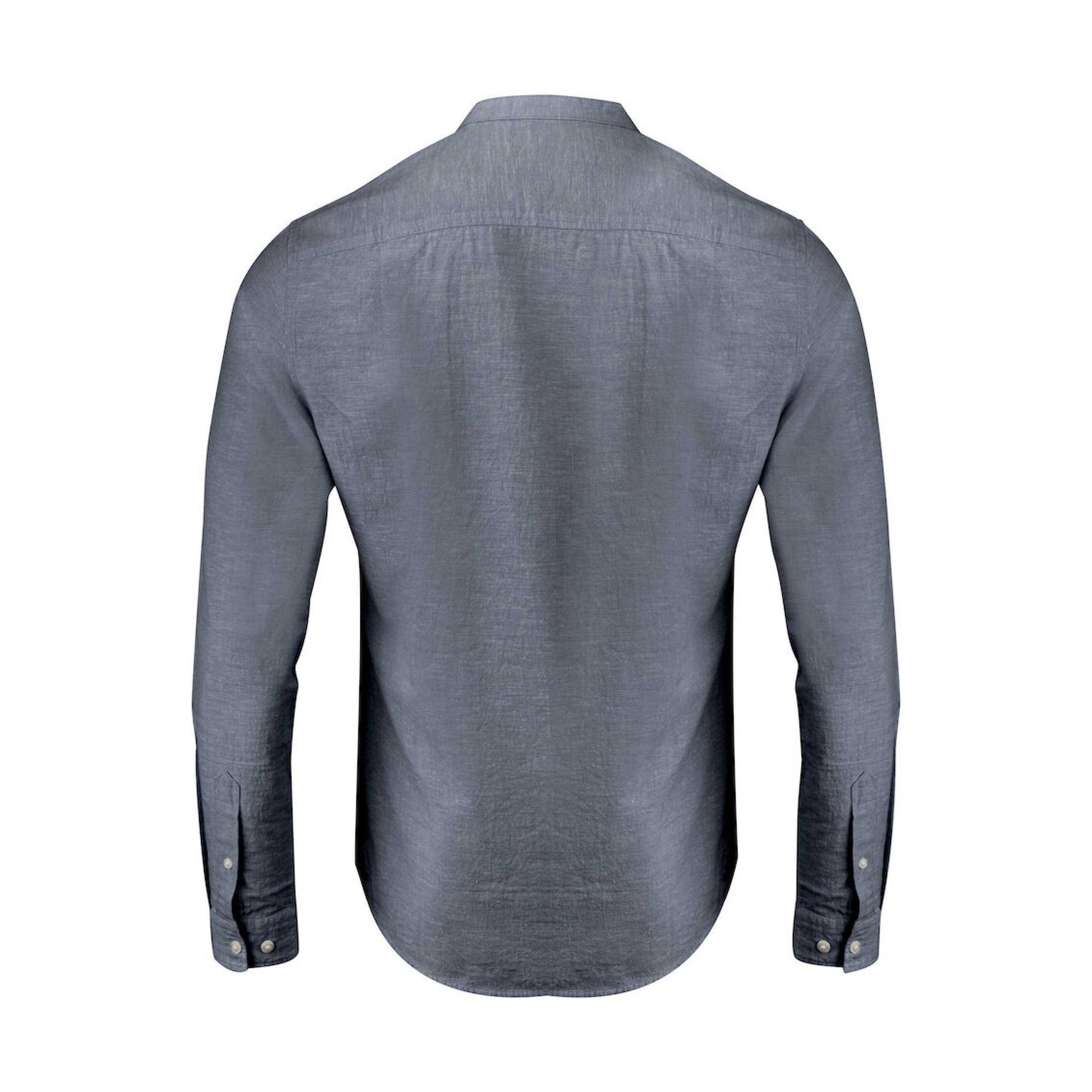 Navy - Back - James Harvest Mens Townsend Linen Blend Shirt