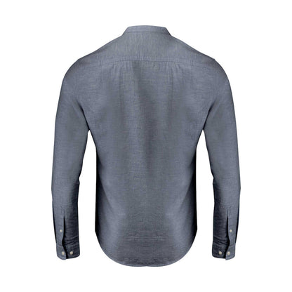 Navy - Back - James Harvest Mens Townsend Linen Blend Shirt