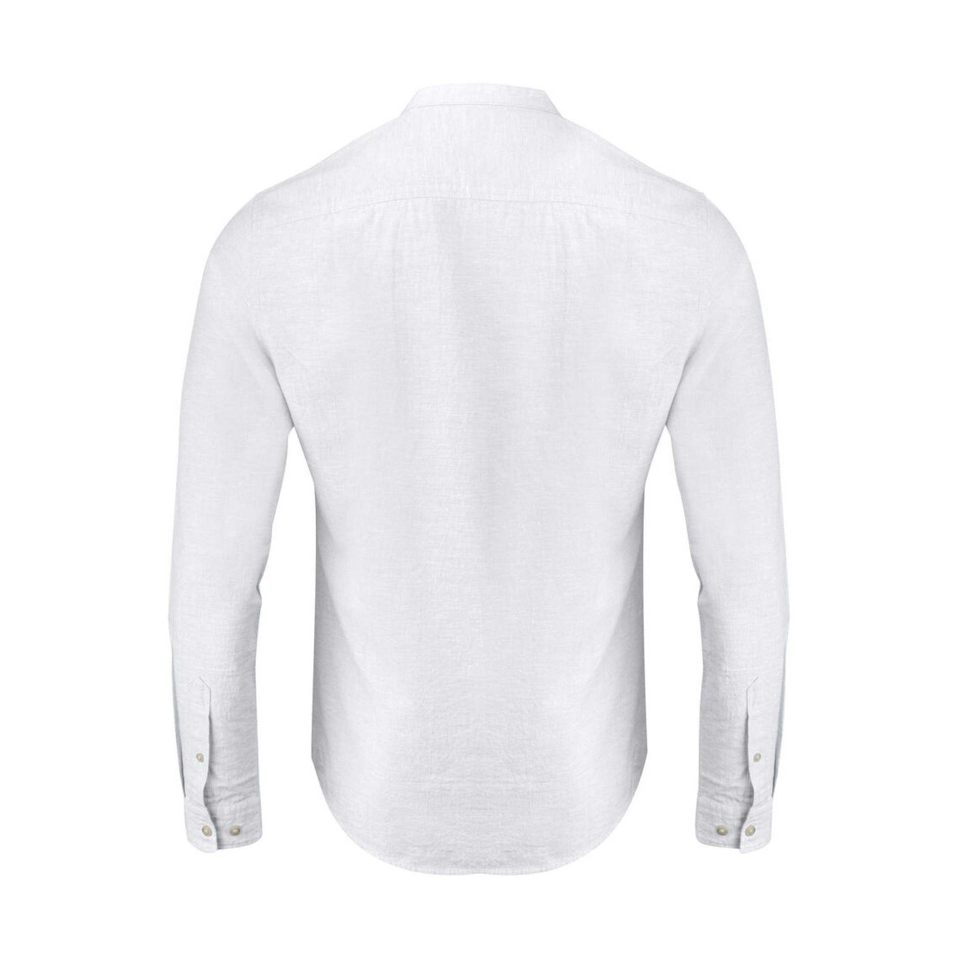 White - Back - James Harvest Mens Townsend Linen Blend Shirt