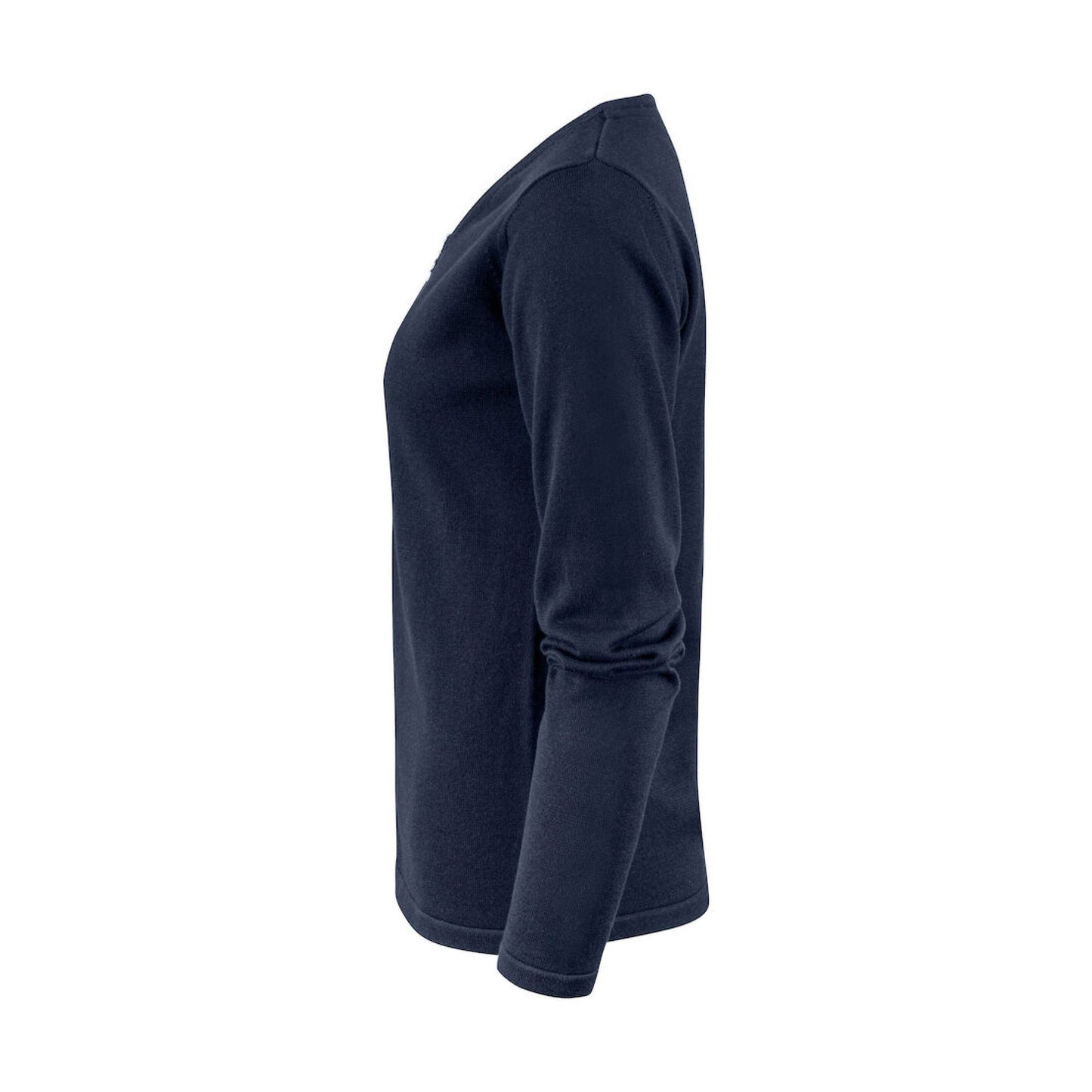 Navy - Side - James Harvest Womens-Ladies Knitted Cardigan