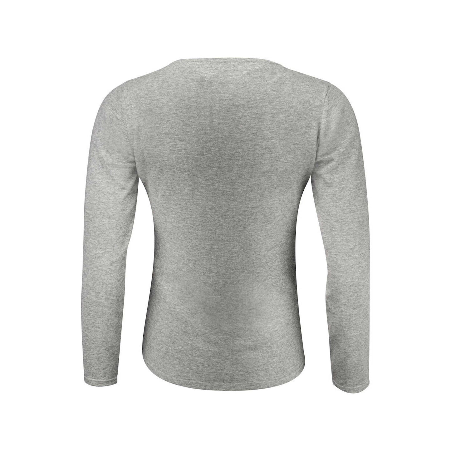 Grey Melange - Back - James Harvest Womens-Ladies Knitted Cardigan