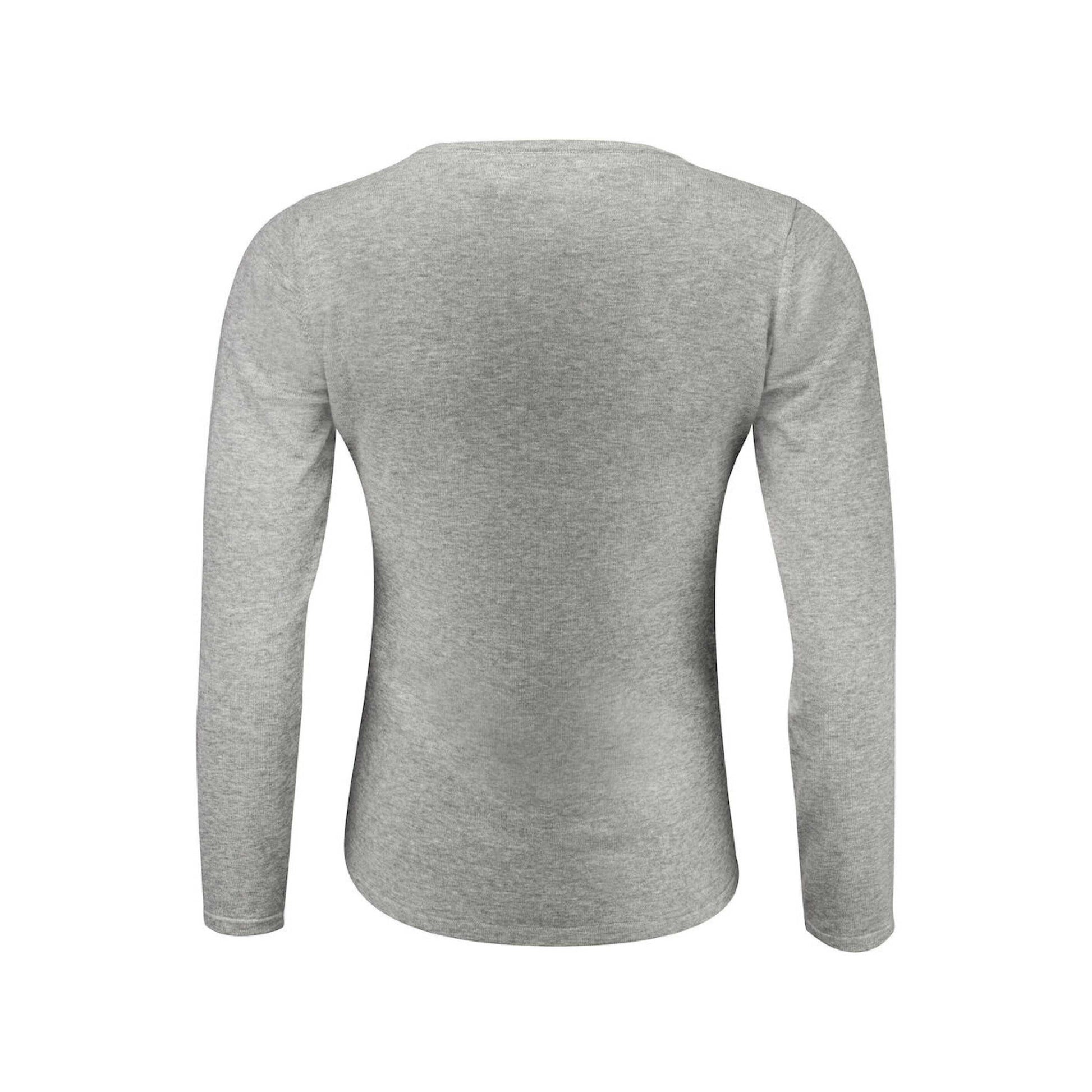 Grey Melange - Back - James Harvest Womens-Ladies Knitted Cardigan
