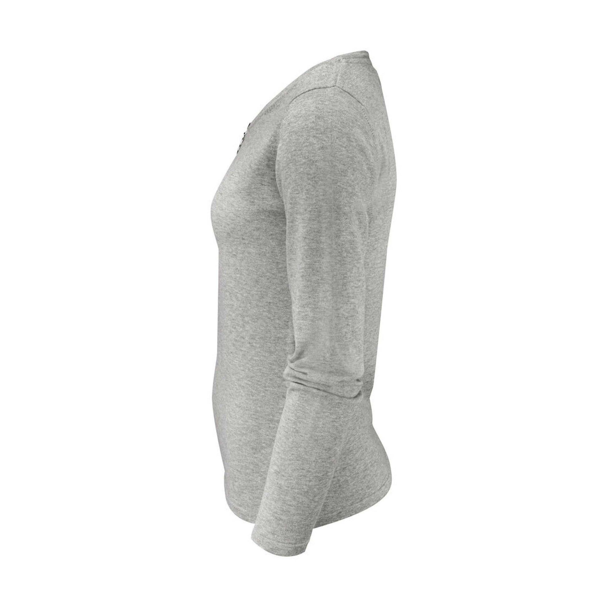 Grey Melange - Side - James Harvest Womens-Ladies Knitted Cardigan