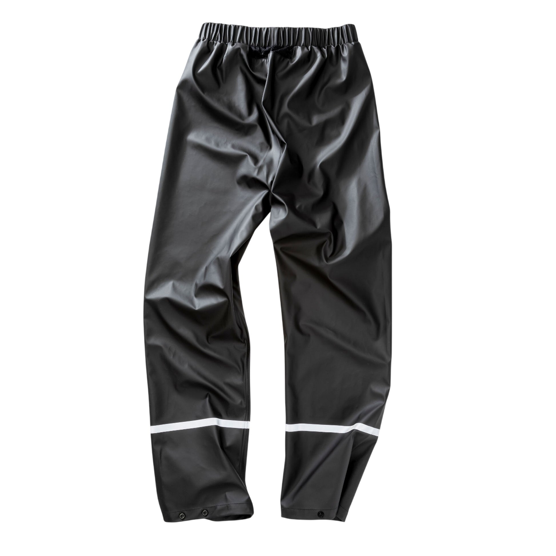 Black - Back - Result Recycled Mens PU Reflective Tape Waterproof Trousers