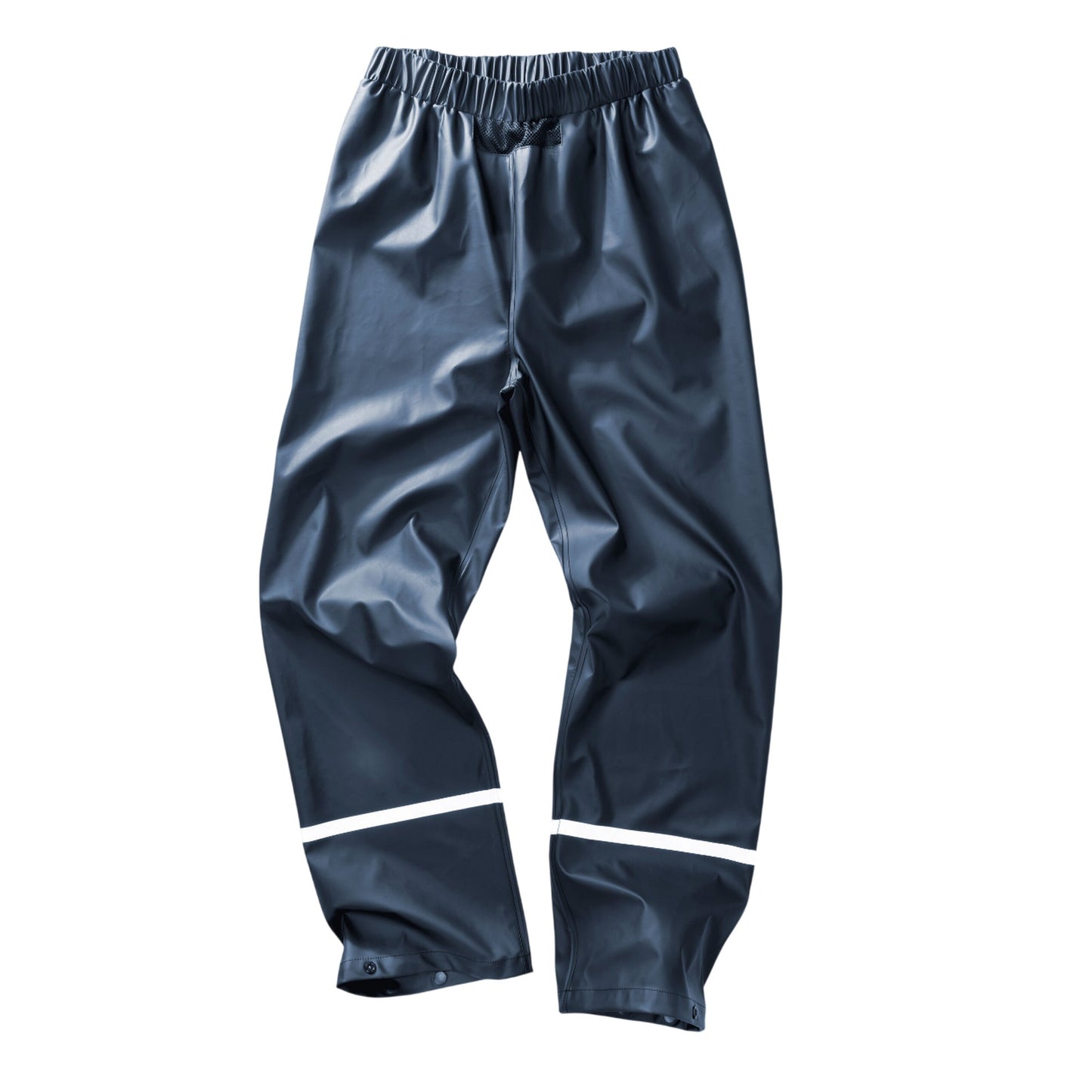 Navy - Front - Result Recycled Mens PU Reflective Tape Waterproof Trousers