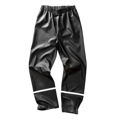 Black - Front - Result Recycled Mens PU Reflective Tape Waterproof Trousers