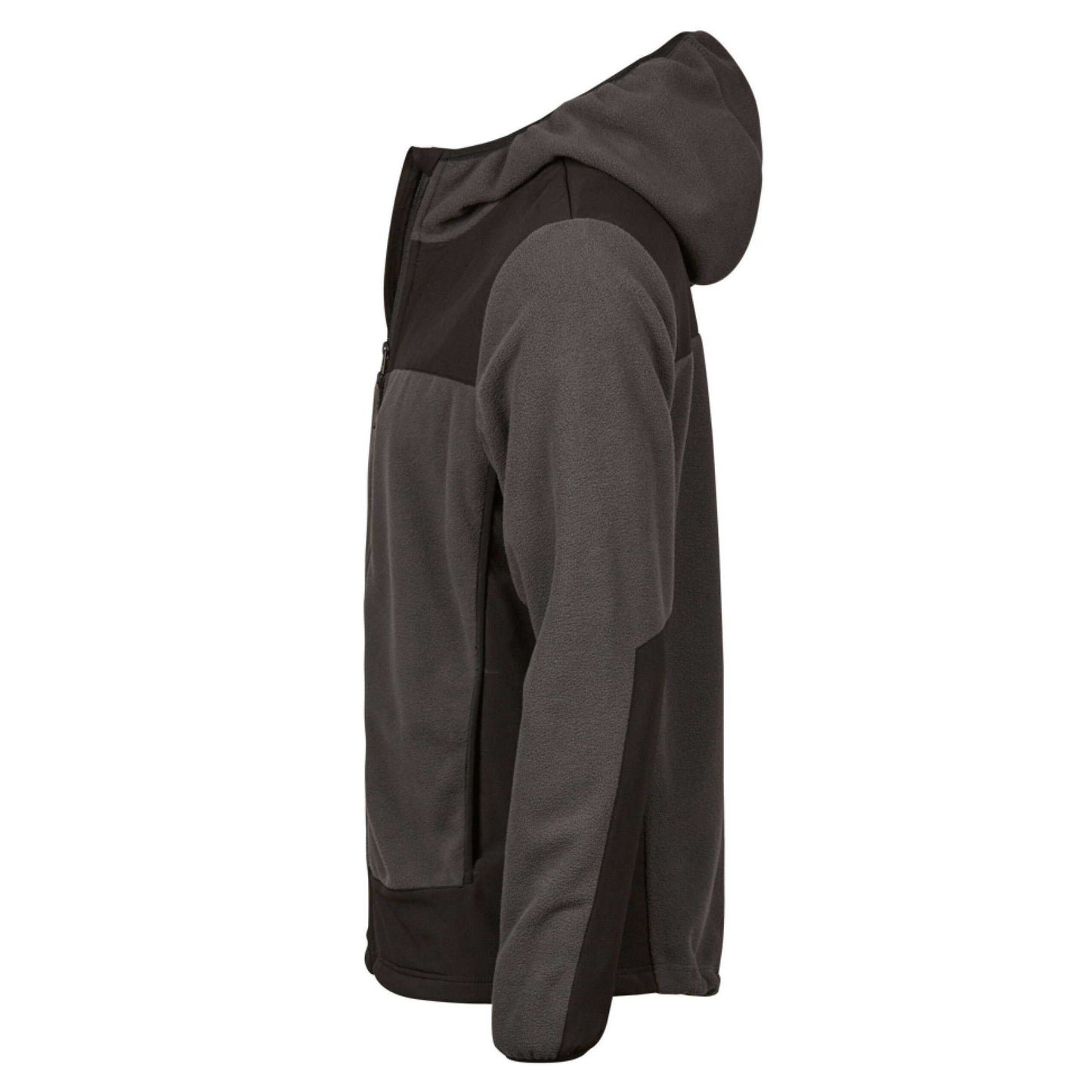 Asphalt-Black - Side - Tee Jays Mens Mountain Hooded Fleece Jacket