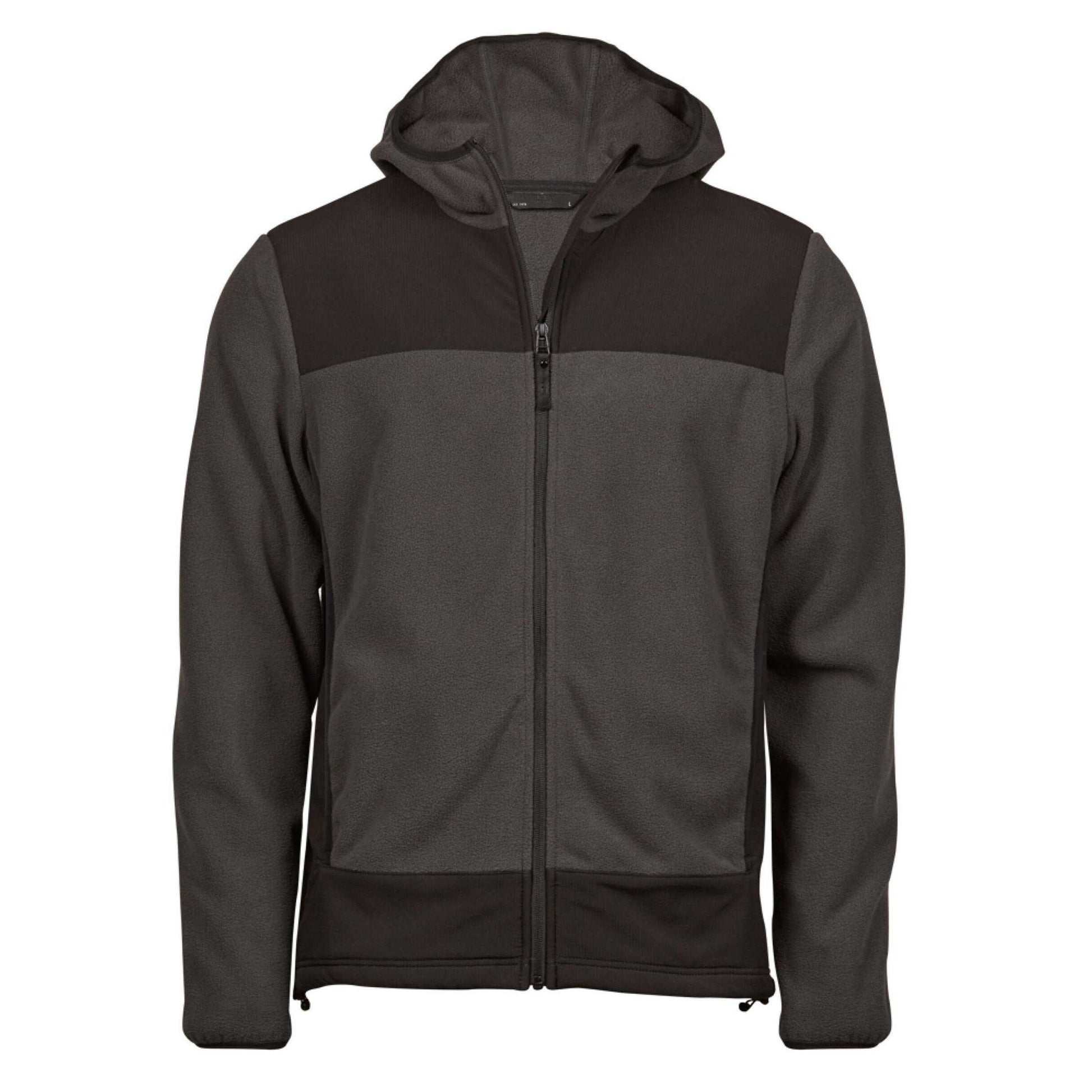 Asphalt-Black - Front - Tee Jays Mens Mountain Hooded Fleece Jacket