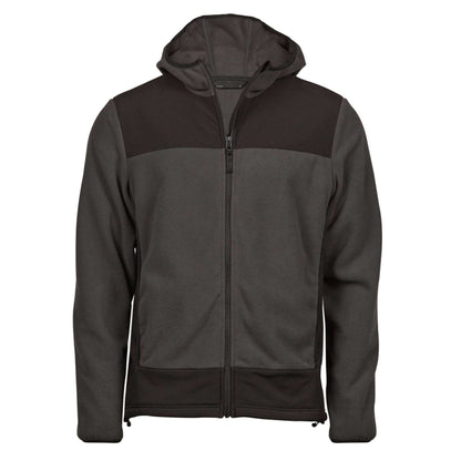 Asphalt-Black - Front - Tee Jays Mens Mountain Hooded Fleece Jacket