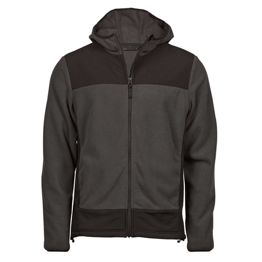 Asphalt-Black - Front - Tee Jays Mens Mountain Hooded Fleece Jacket