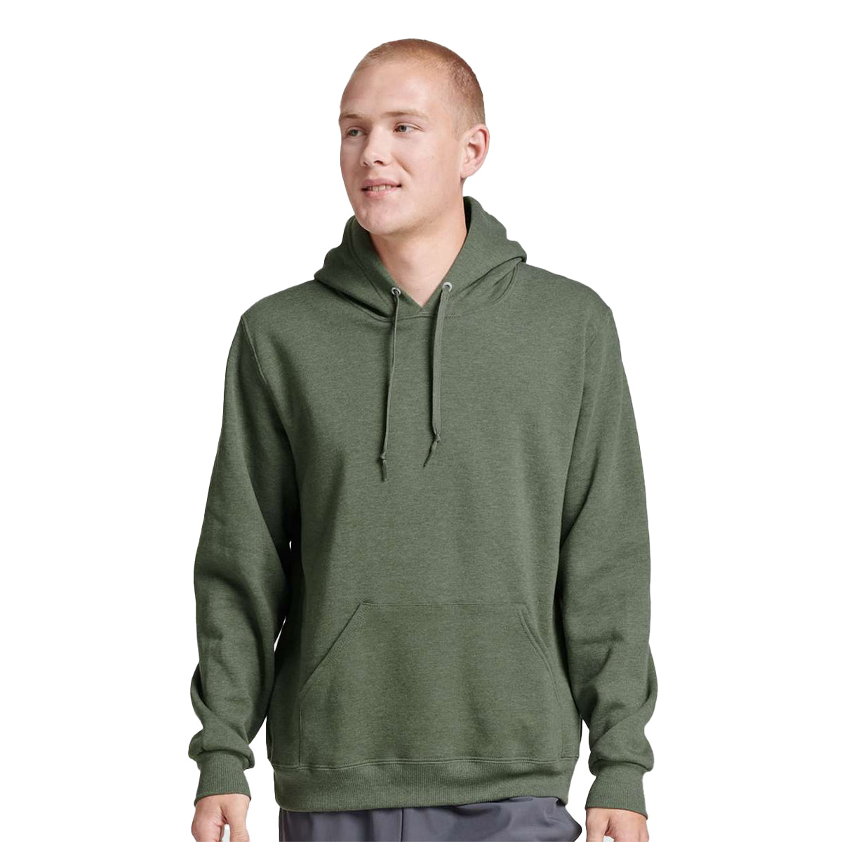 Military Green Heather - Side - Jerzees Unisex Adult Eco Premium Hoodie