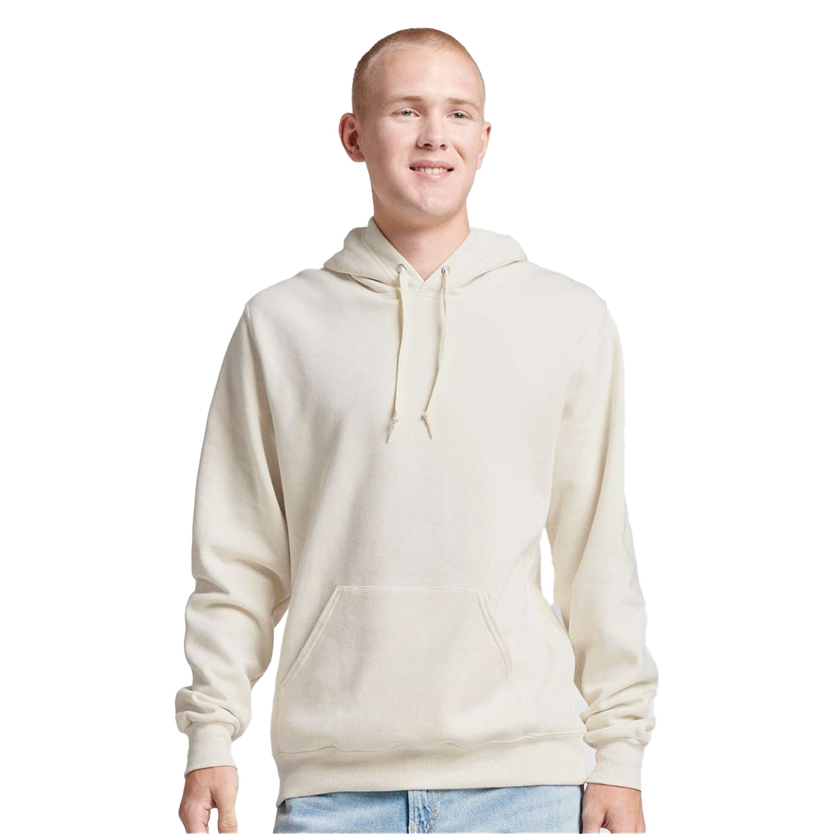 Sweet Cream Heather - Side - Jerzees Unisex Adult Eco Premium Hoodie