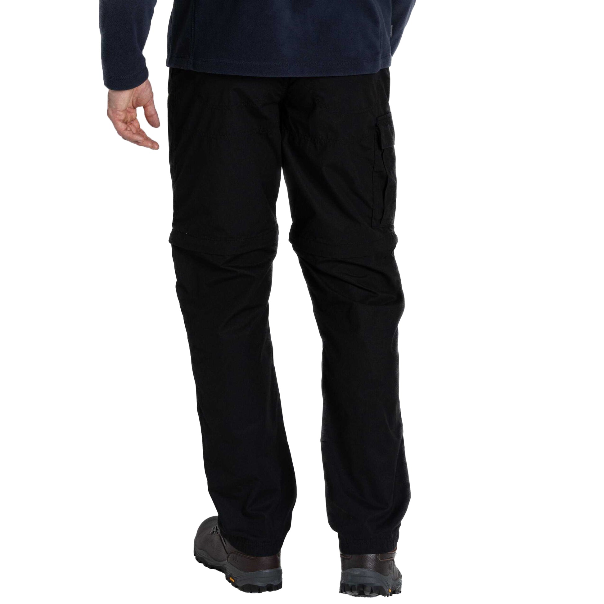 Black - Back - Craghoppers Expert Mens Kiwi Convertible Tailored Trousers