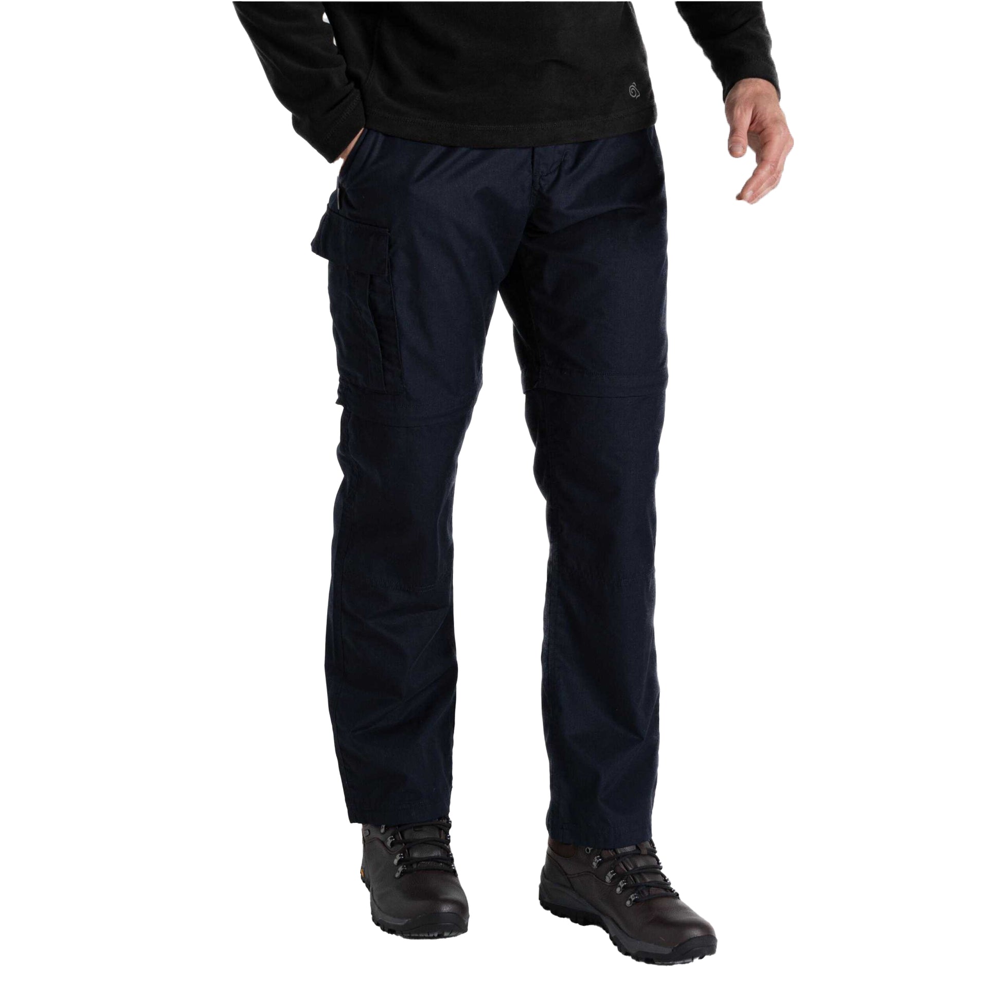 Dark Navy - Side - Craghoppers Expert Mens Kiwi Convertible Tailored Trousers