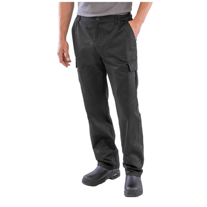 Black - Side - Result Recycled Mens Utility Trousers