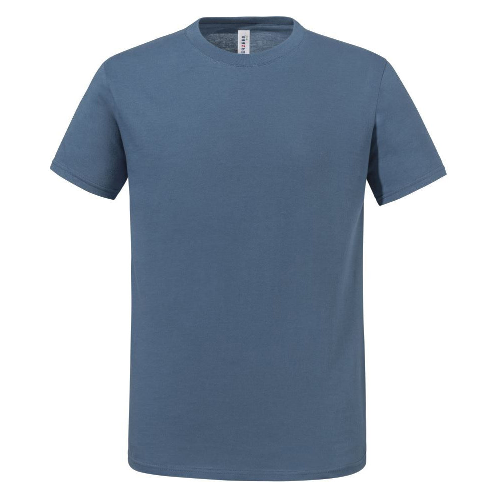 Denim - Front - Jerzees Mens Eco Premium Organic T-Shirt