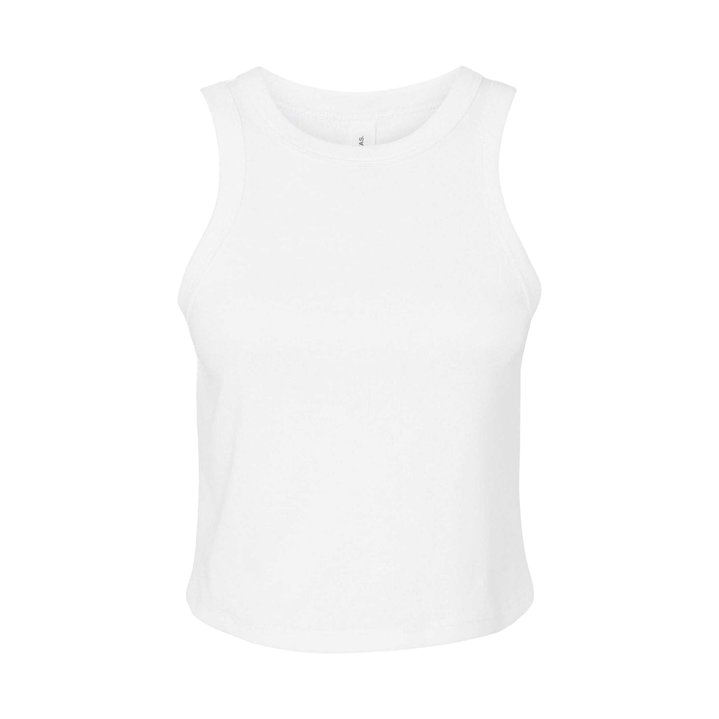 Solid White - Front - Bella + Canvas Womens-Ladies Micro-Rib Racerback Tank Top