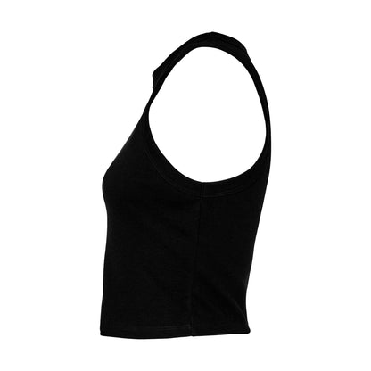 Solid Black - Back - Bella + Canvas Womens-Ladies Micro-Rib Racerback Tank Top