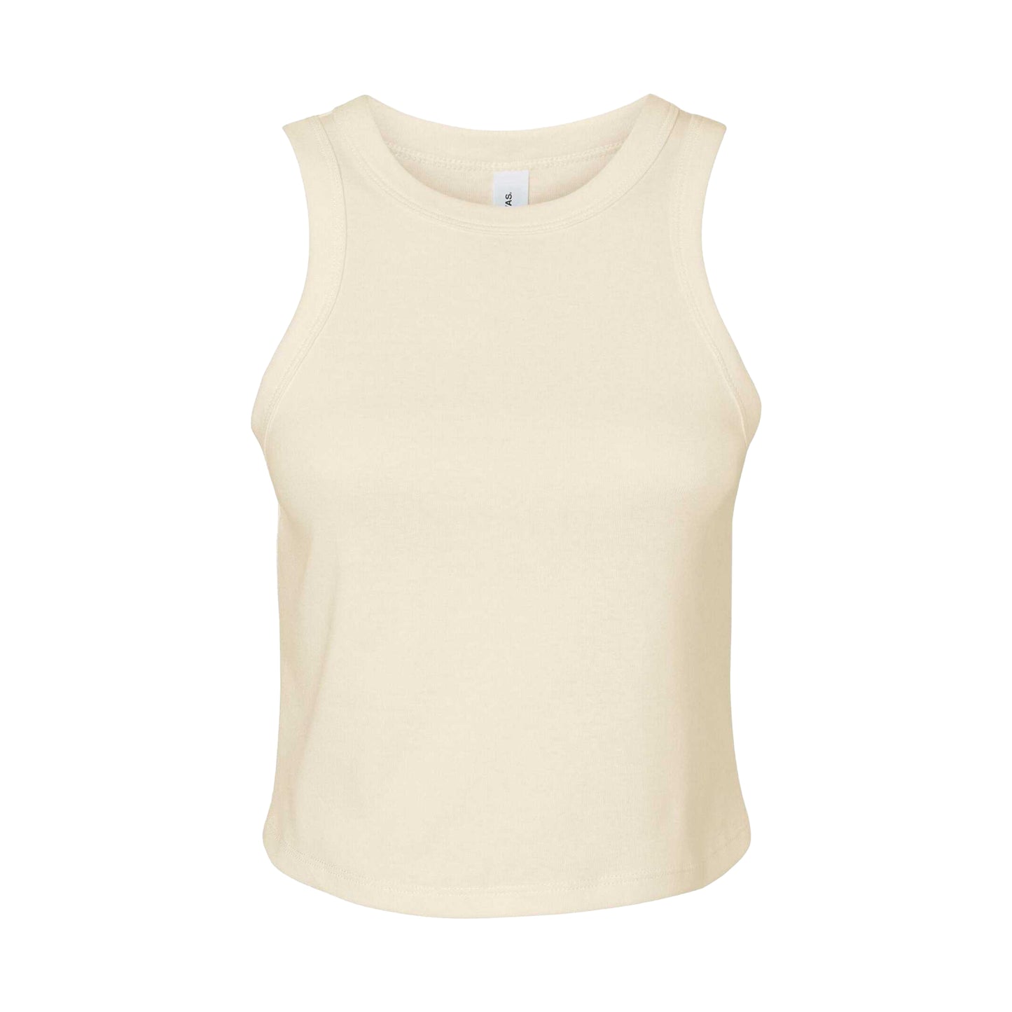 Solid Natural - Front - Bella + Canvas Womens-Ladies Micro-Rib Racerback Tank Top