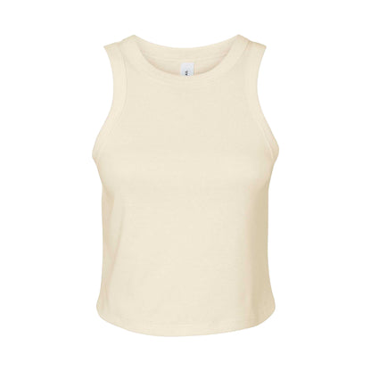 Solid Natural - Front - Bella + Canvas Womens-Ladies Micro-Rib Racerback Tank Top
