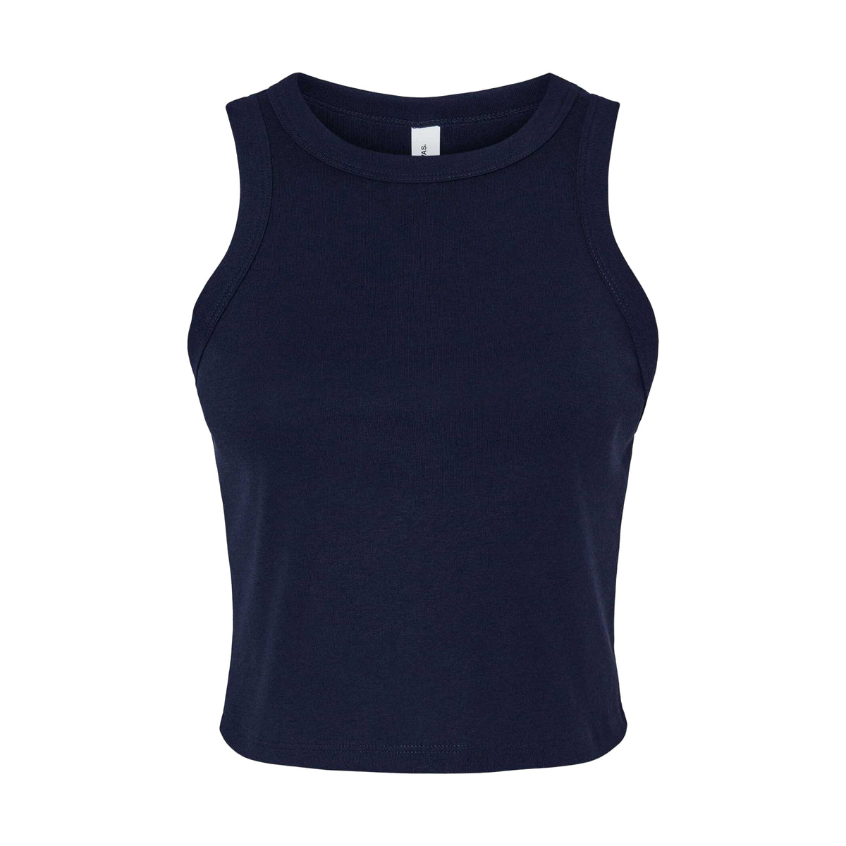 Solid Navy - Front - Bella + Canvas Womens-Ladies Micro-Rib Racerback Tank Top