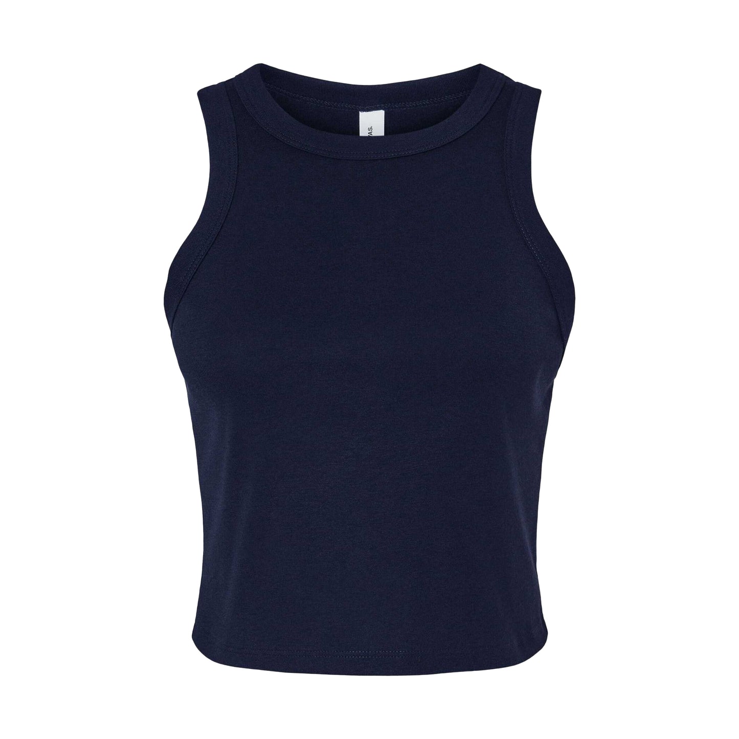 Solid Navy - Front - Bella + Canvas Womens-Ladies Micro-Rib Racerback Tank Top