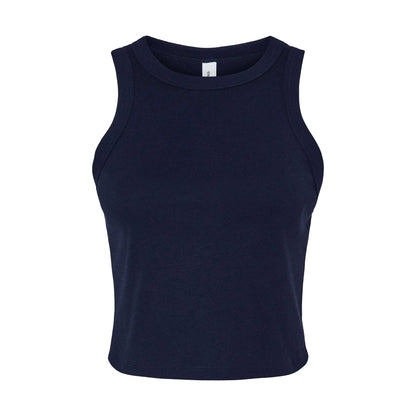 Solid Navy - Front - Bella + Canvas Womens-Ladies Micro-Rib Racerback Tank Top