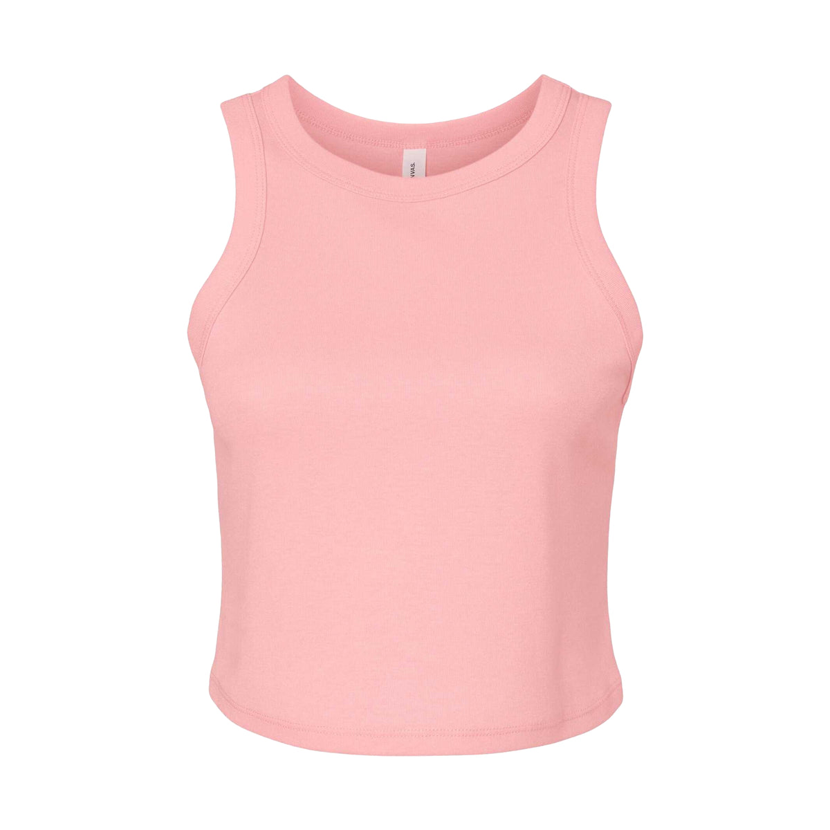 Solid Pink - Front - Bella + Canvas Womens-Ladies Micro-Rib Racerback Tank Top