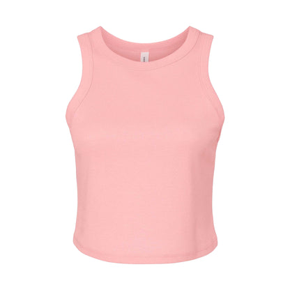Solid Pink - Front - Bella + Canvas Womens-Ladies Micro-Rib Racerback Tank Top