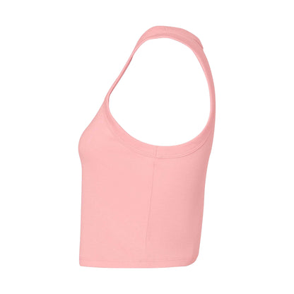 Solid Pink - Back - Bella + Canvas Womens-Ladies Micro-Rib Racerback Tank Top