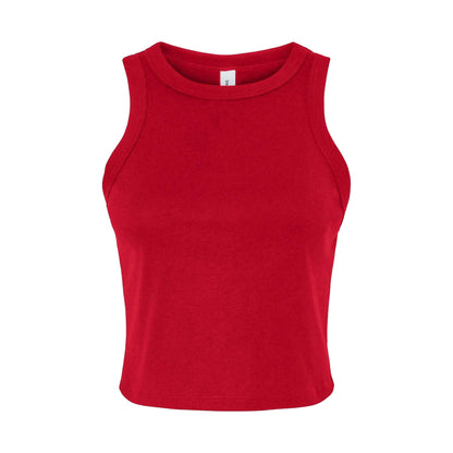 Solid Red - Front - Bella + Canvas Womens-Ladies Micro-Rib Racerback Tank Top