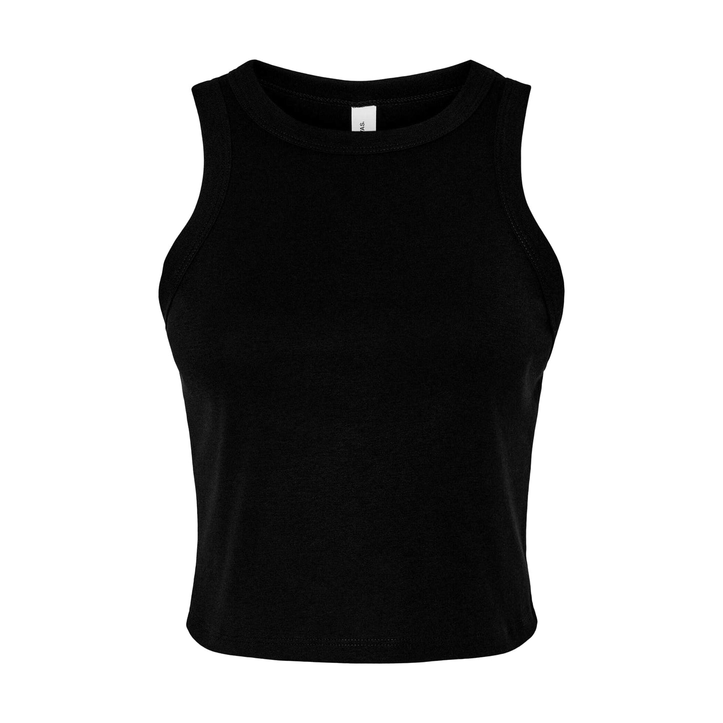 Solid Black - Front - Bella + Canvas Womens-Ladies Micro-Rib Racerback Tank Top