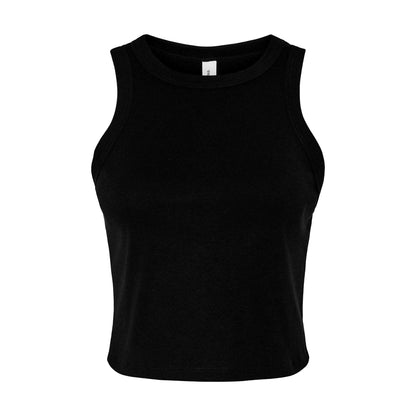 Solid Black - Front - Bella + Canvas Womens-Ladies Micro-Rib Racerback Tank Top